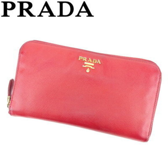 Prada long Wallet zip red Saffiano leather - Picture 1 of 6